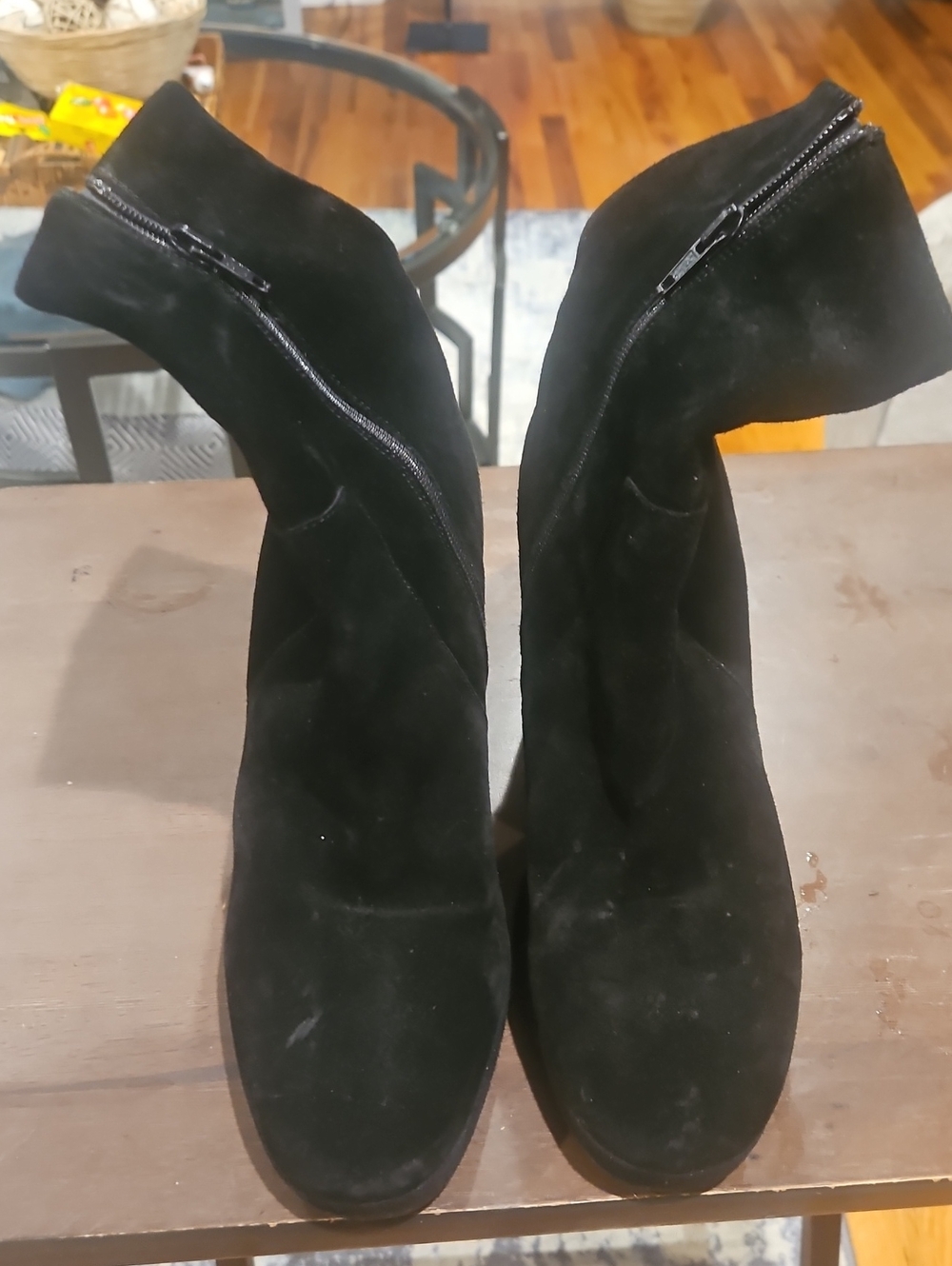 b.o.c. Black Suede Side-Zip Ankle Booties